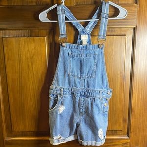 Forever 21 girls denim overall shortalls